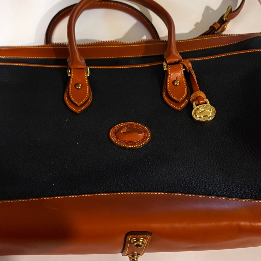 Classic Black and Brown Leather Men's Bag